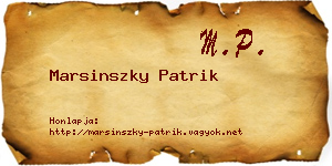 Marsinszky Patrik névjegykártya